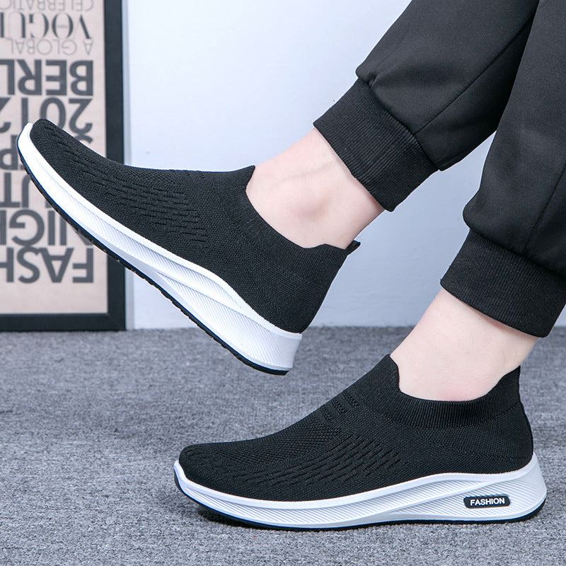 Ressort respirant Flyknit Slip-on hommes Running Sneakers