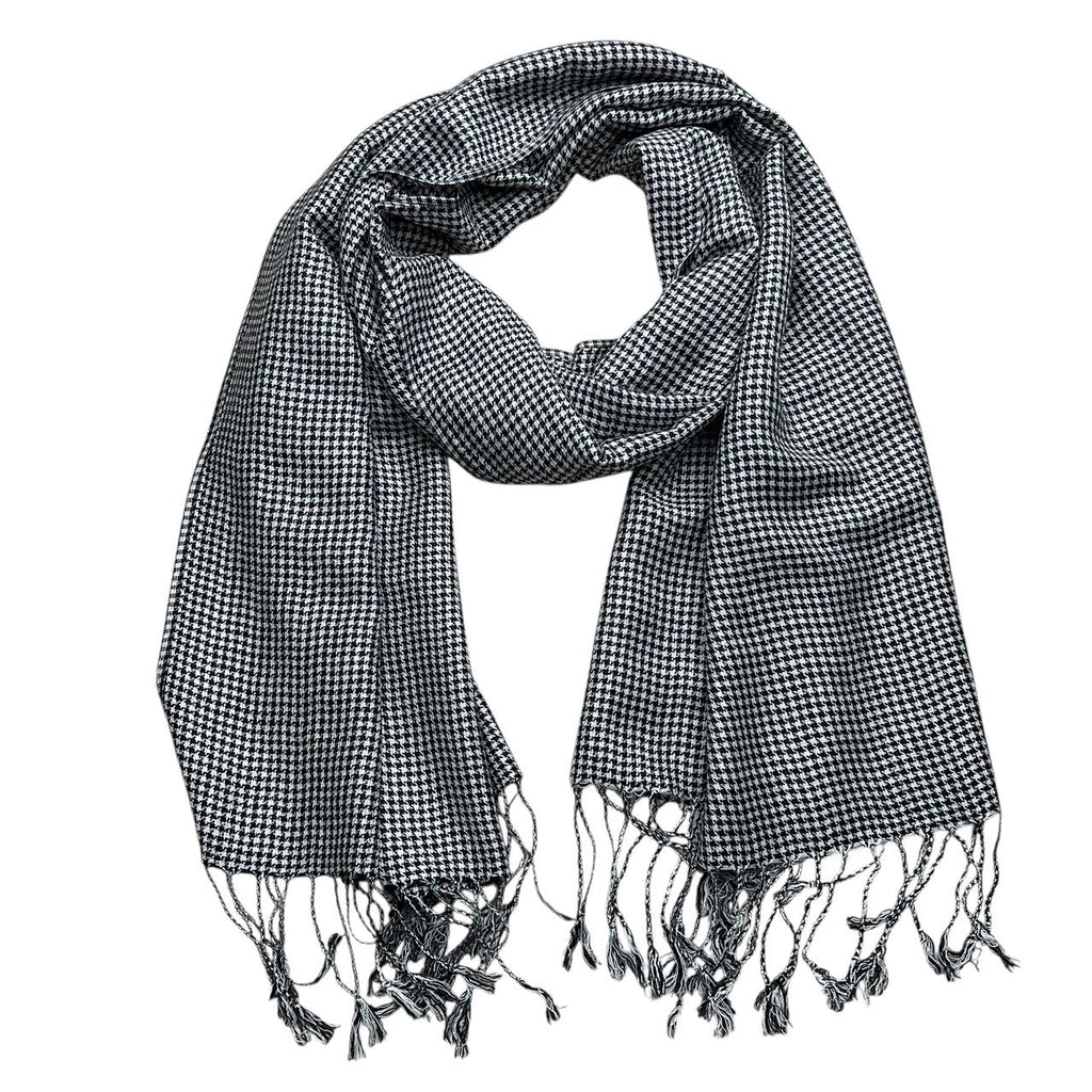 2pcs Edge moderne avec les couleurs classiques écharpe graphique noir blanc Jacquard