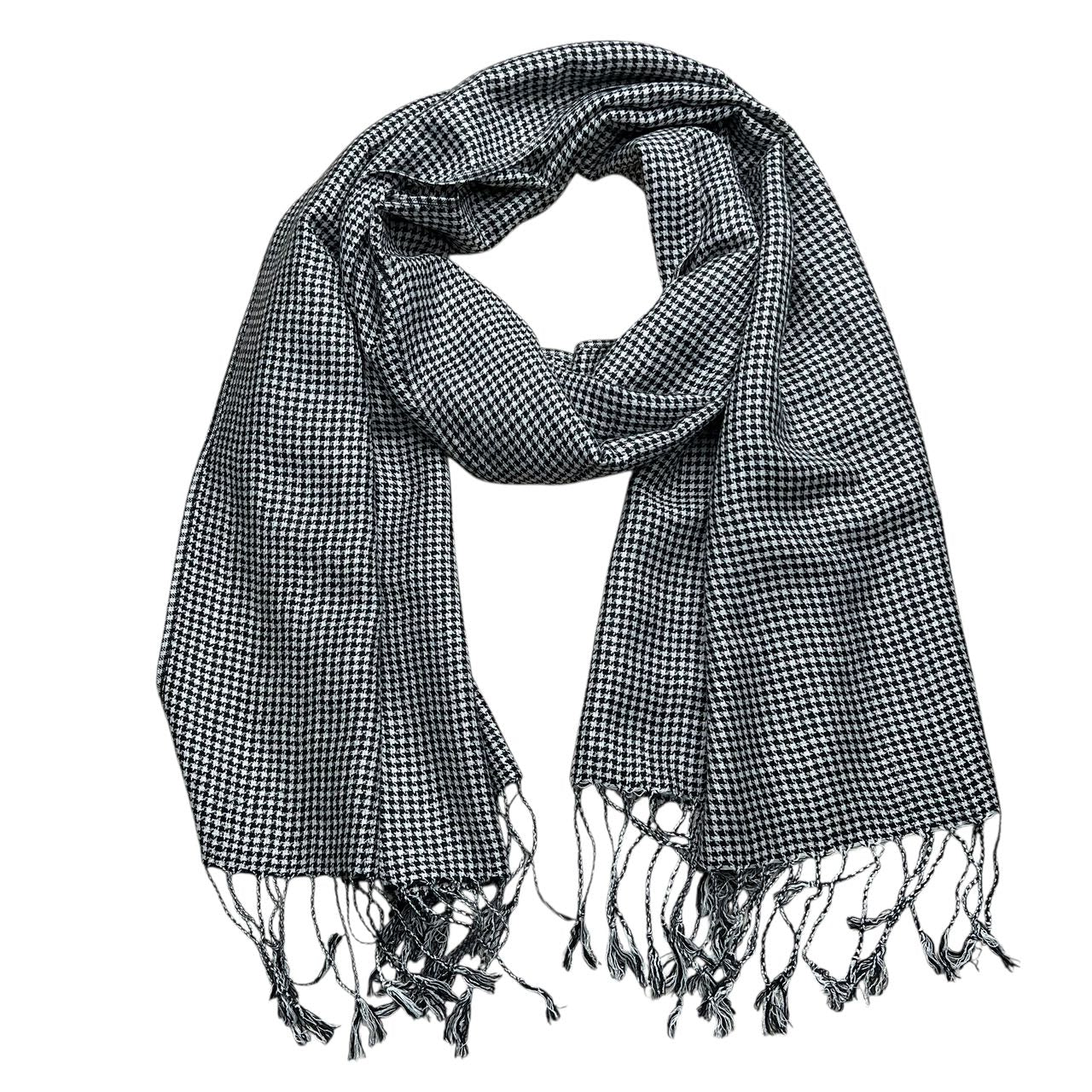 2pcs Edge moderne avec les couleurs classiques écharpe graphique noir blanc Jacquard