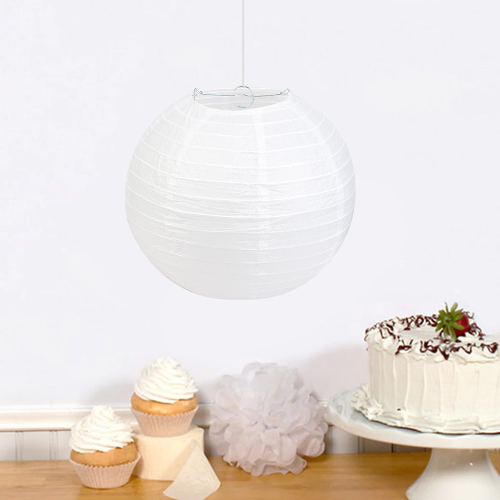 16 Lanternes de papier à suspension blanche pour décorer la pièce - Design élégant