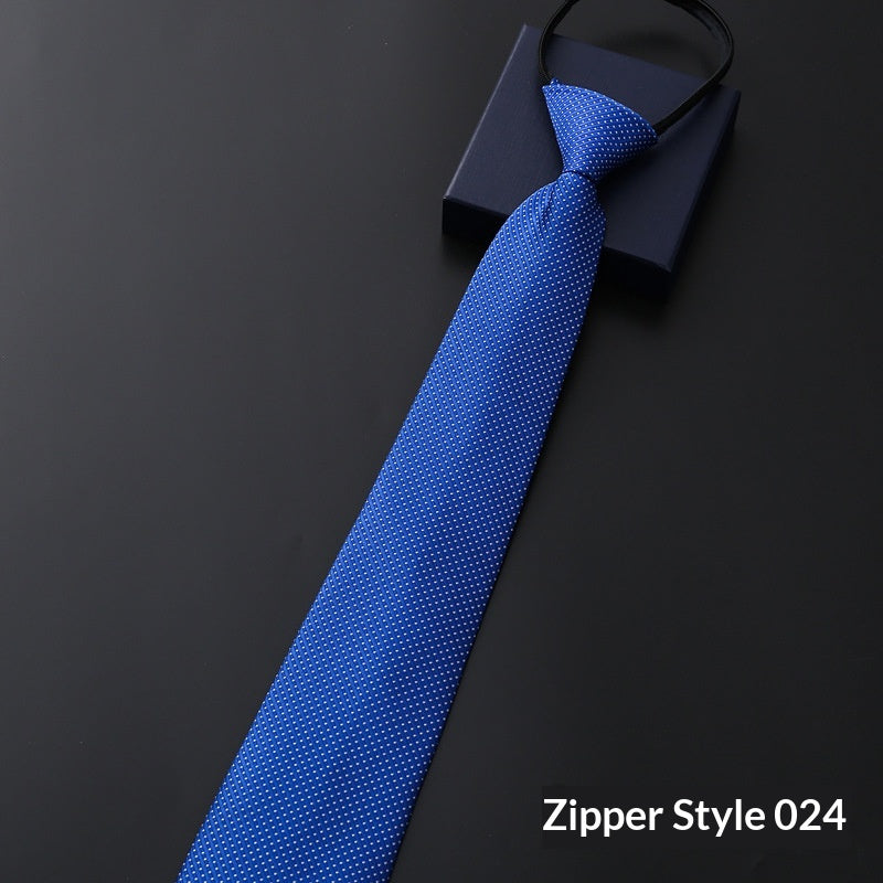 Mens Business Tie Zipper formel avec bandes bleues