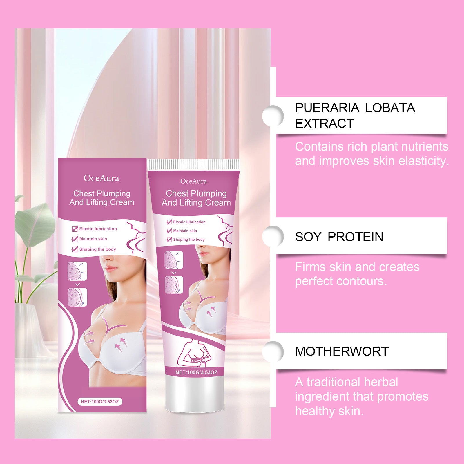 Crème de soin du sein Oceaura Hydratante et Hydratante Crème de soin de massage pour le sein des femmes