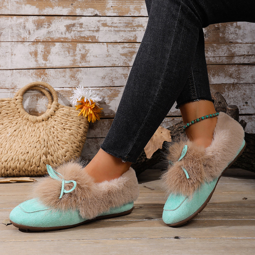 Chaussures de coton ronde avec une Bow pour femmes