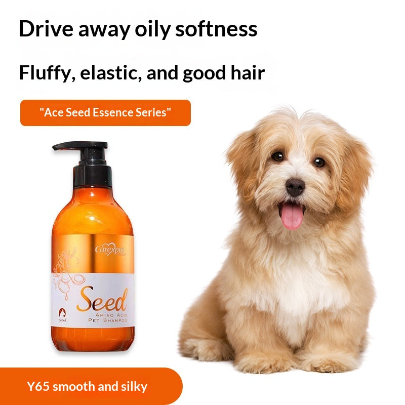 Shampooing animal avec des extraits de graines et des acides aminés pour soins de la fourrure