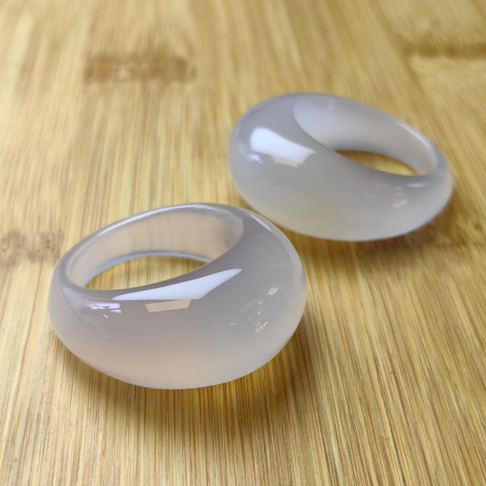 Old Jade Material Ice-Base Goose-Head Anneau