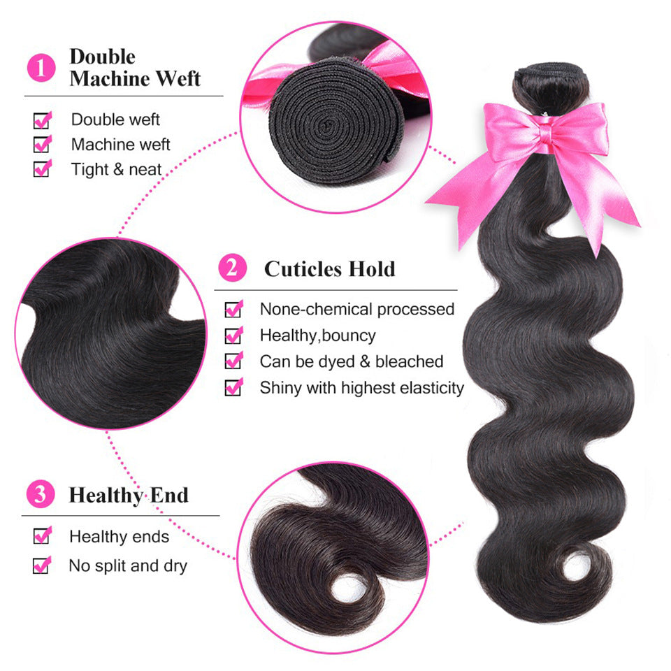 28 30 pouces Vague du corps Ensembles de cheveux humains Véritables cheveux droits