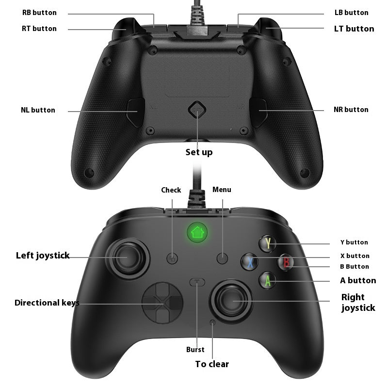 Six-en-un poignée de console de jeu filaire prend en charge la programmation Macro-défini