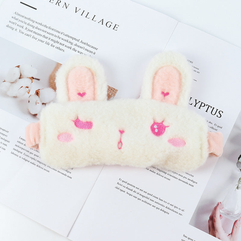 En peluche douce et mignon bande de cheveux Girly Coeur Shading Bunny Eye Masque