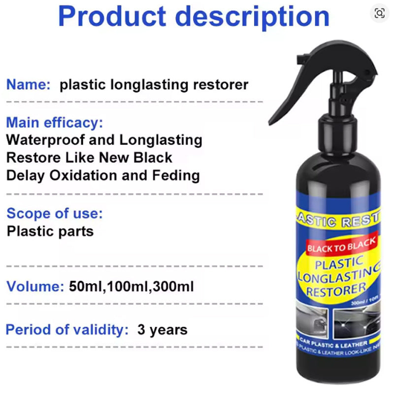 Restaurer en plastique de voiture retour à Black Gloss Spary