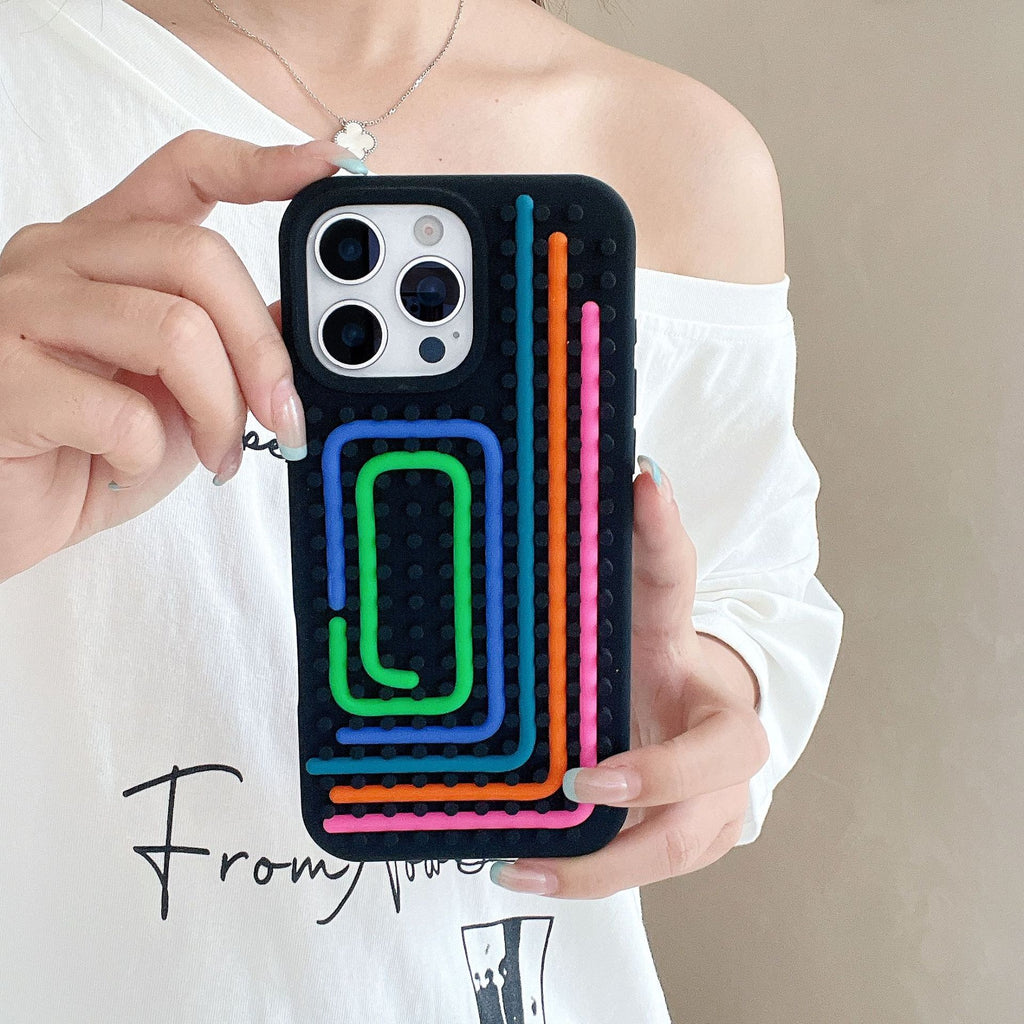 Bandes de couleur Silicone boîtier de téléphone résistant à la chute