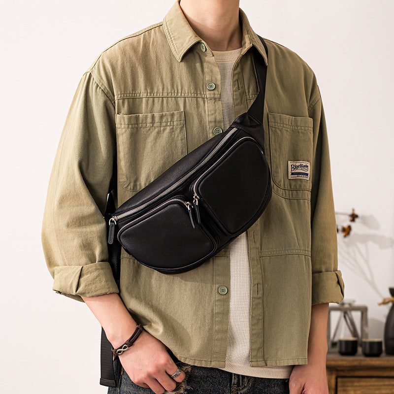 Sac Crossbody en cuir Sac de moto Sac de sport pour hommes