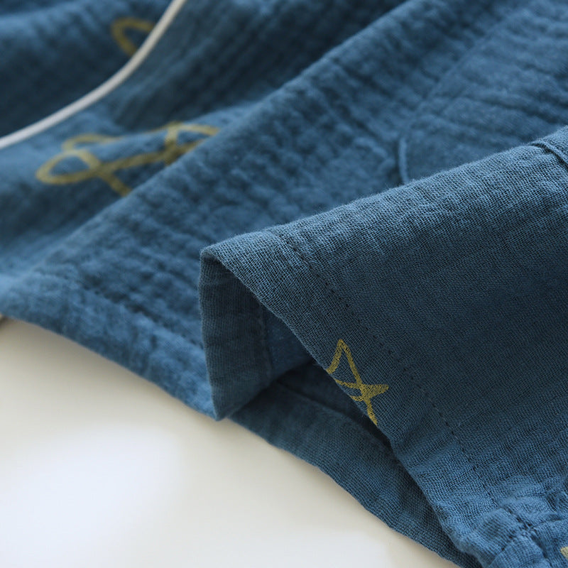 Crêpe de coton pour hommes Double couche Gauze Pajamas