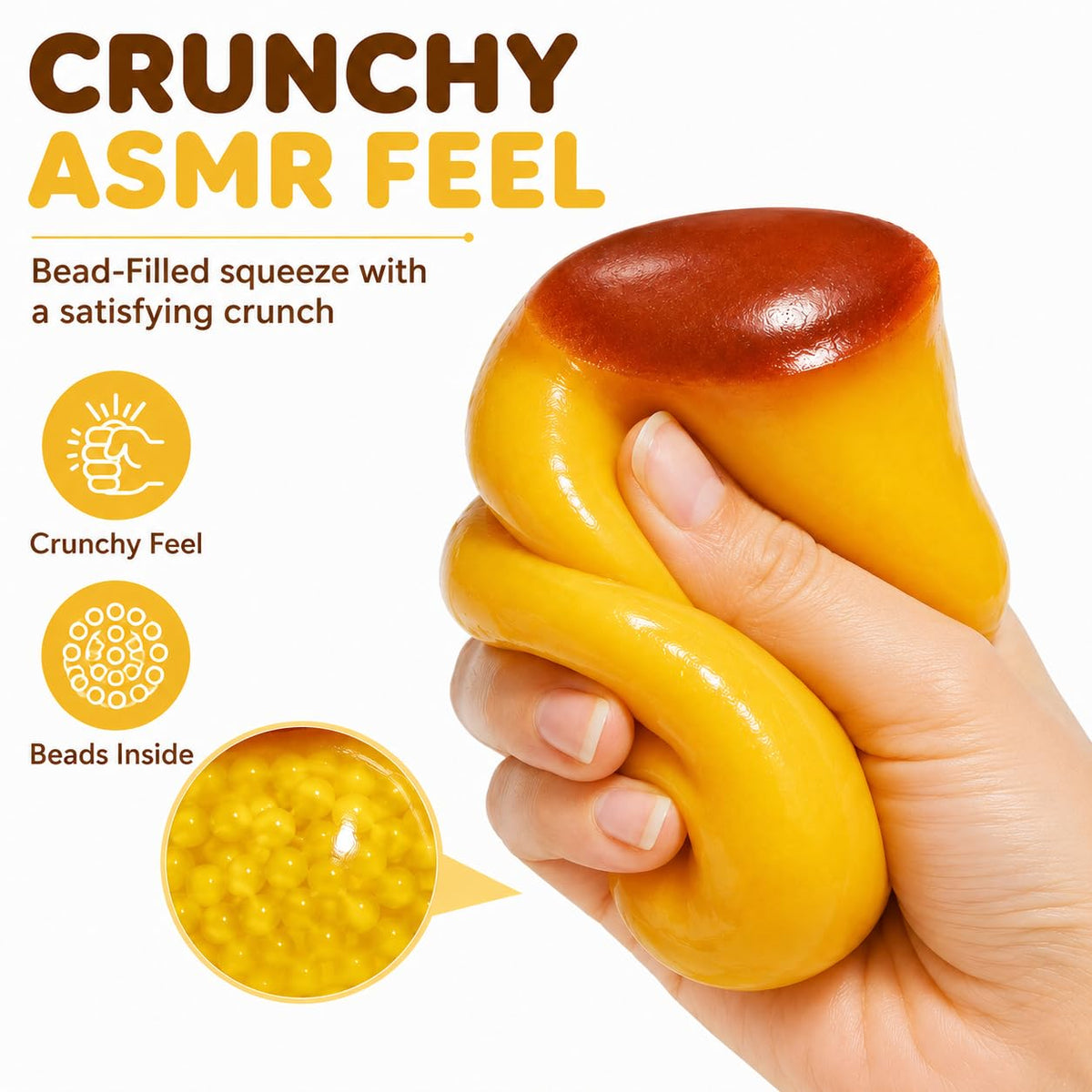 1pc Crunchy Mango Squishy ASMR Squeeze Stress Relief Fidget pour adultes Crunchy ASMR Experi