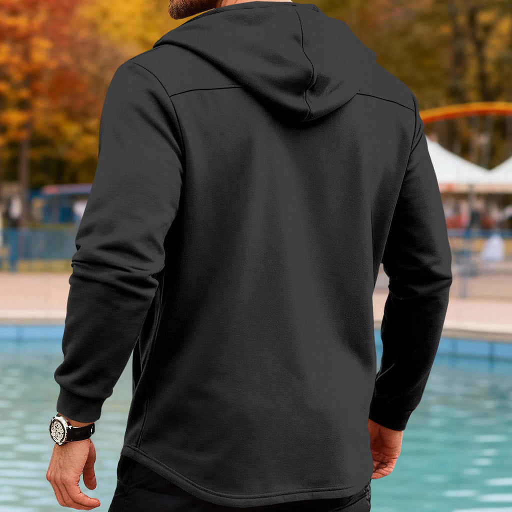 Manteau de trench à capuchon mi-longueur pour hommes