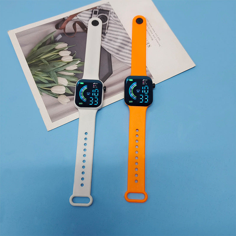 Grande écran carré Étudiant couple Sports Led montre