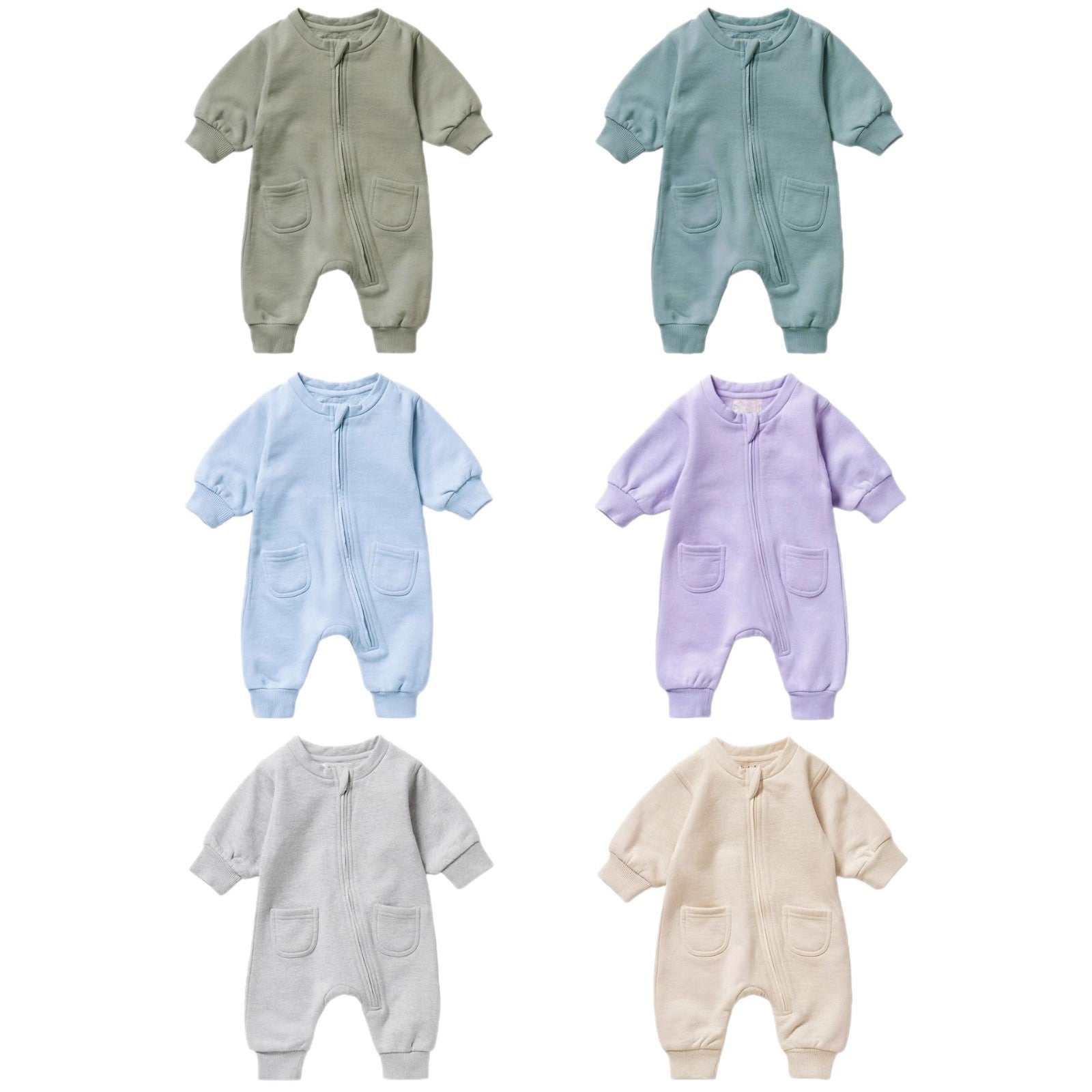 Printemps Automne Solide couleur manches longues Baby Onesie
