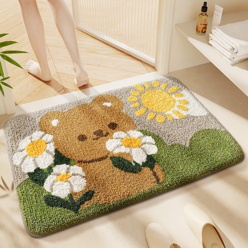 Tapis de bain de salle de bain de faux-cashmere épais