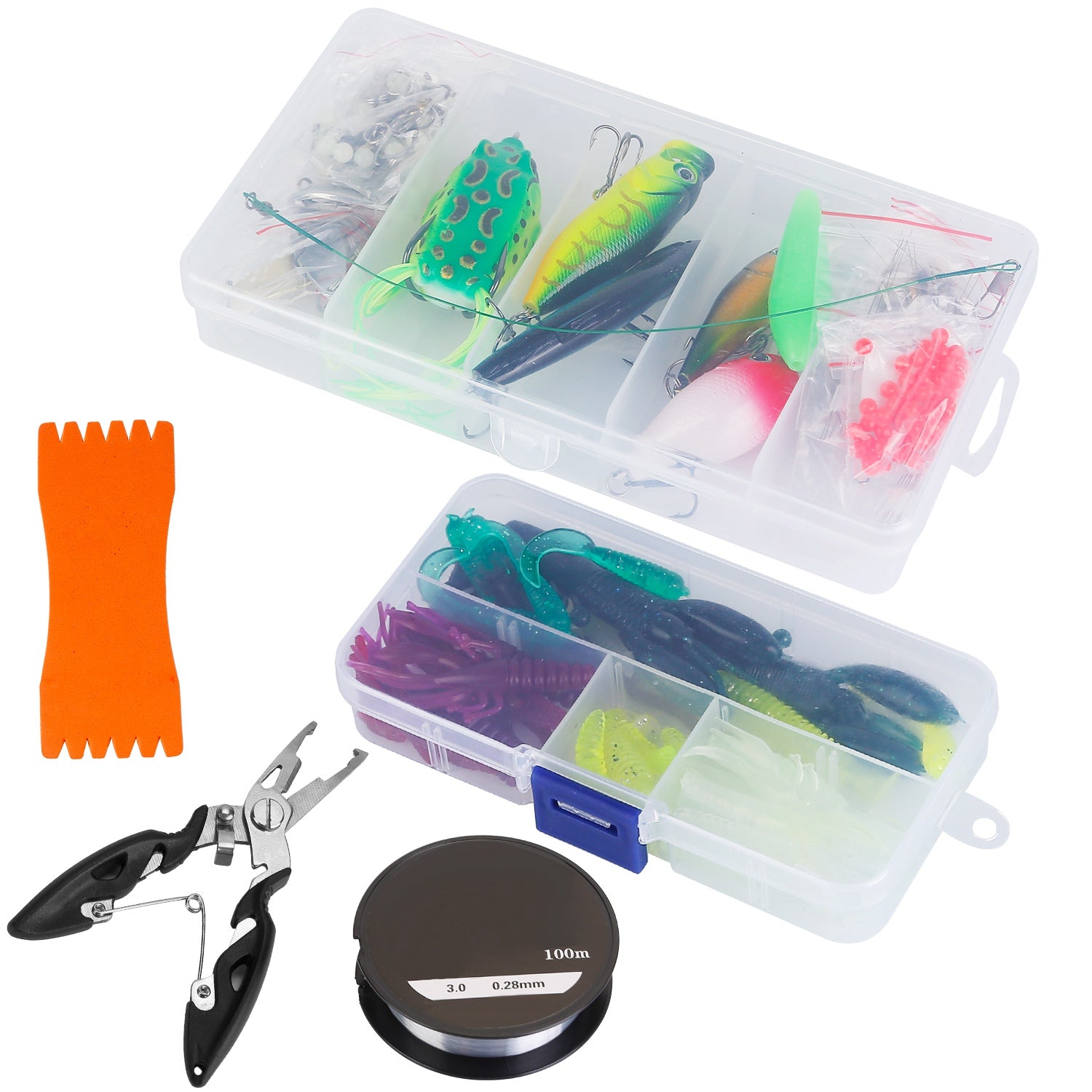 383Pcs Lures de pêche Tackle Box Bass Fishing Animated Lure Cranbbaits Spinnerbaits Soft Pl