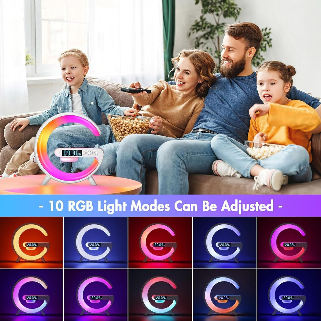 Lampe LED Smart G Chargeur intelligent sans fil Haut-parleur Bluetooth Lampe de forme G