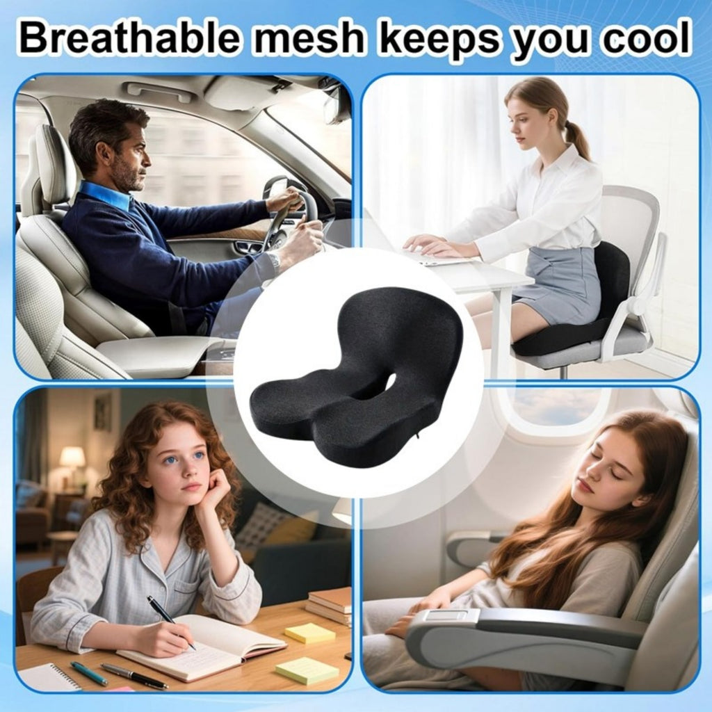 Memory Foam Seat Back Pain Support Booster Coussin Chaise Car Oreiller Lombaire