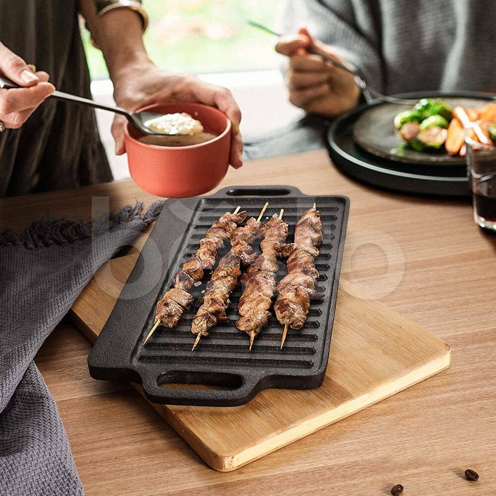 Assiette en fonte Fer réversible BBQ Pâte à frire Grille double face