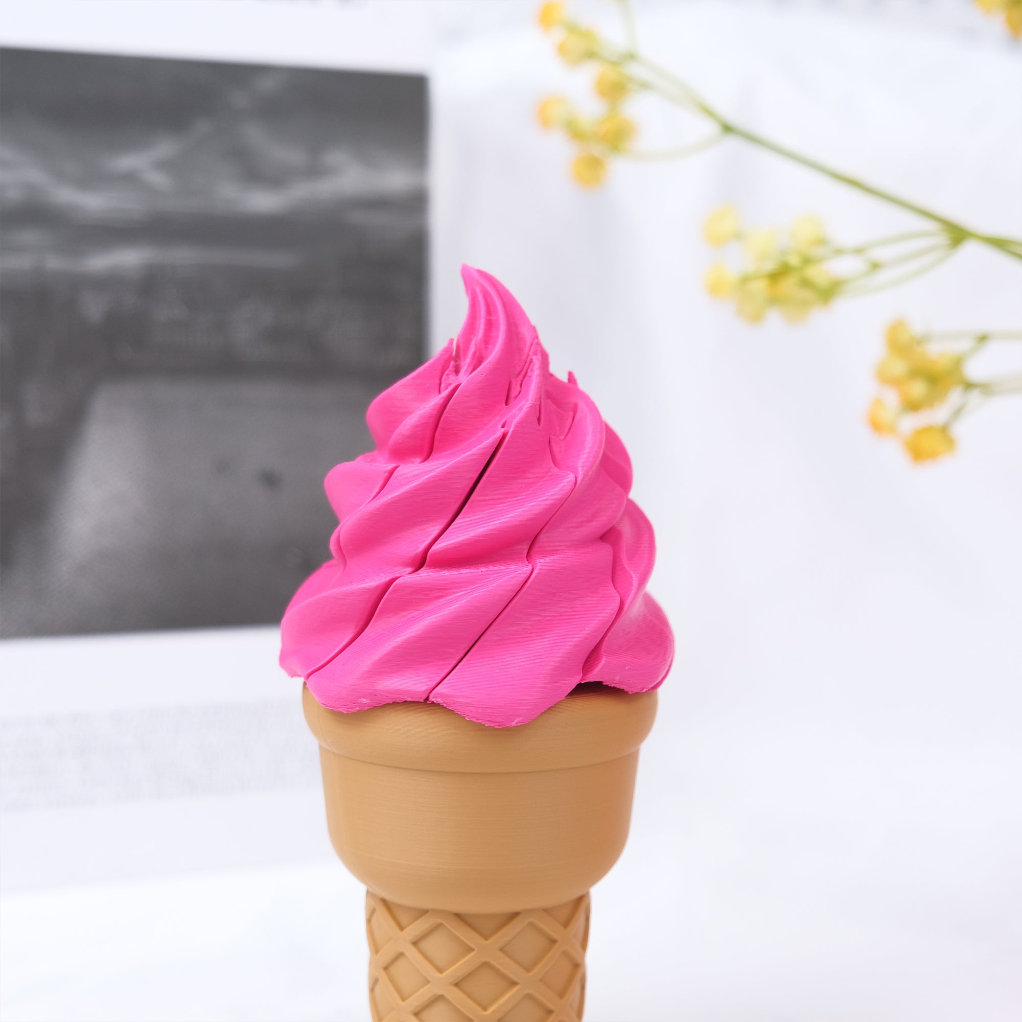 Ornement imprimé de crème glacée déformable 3D