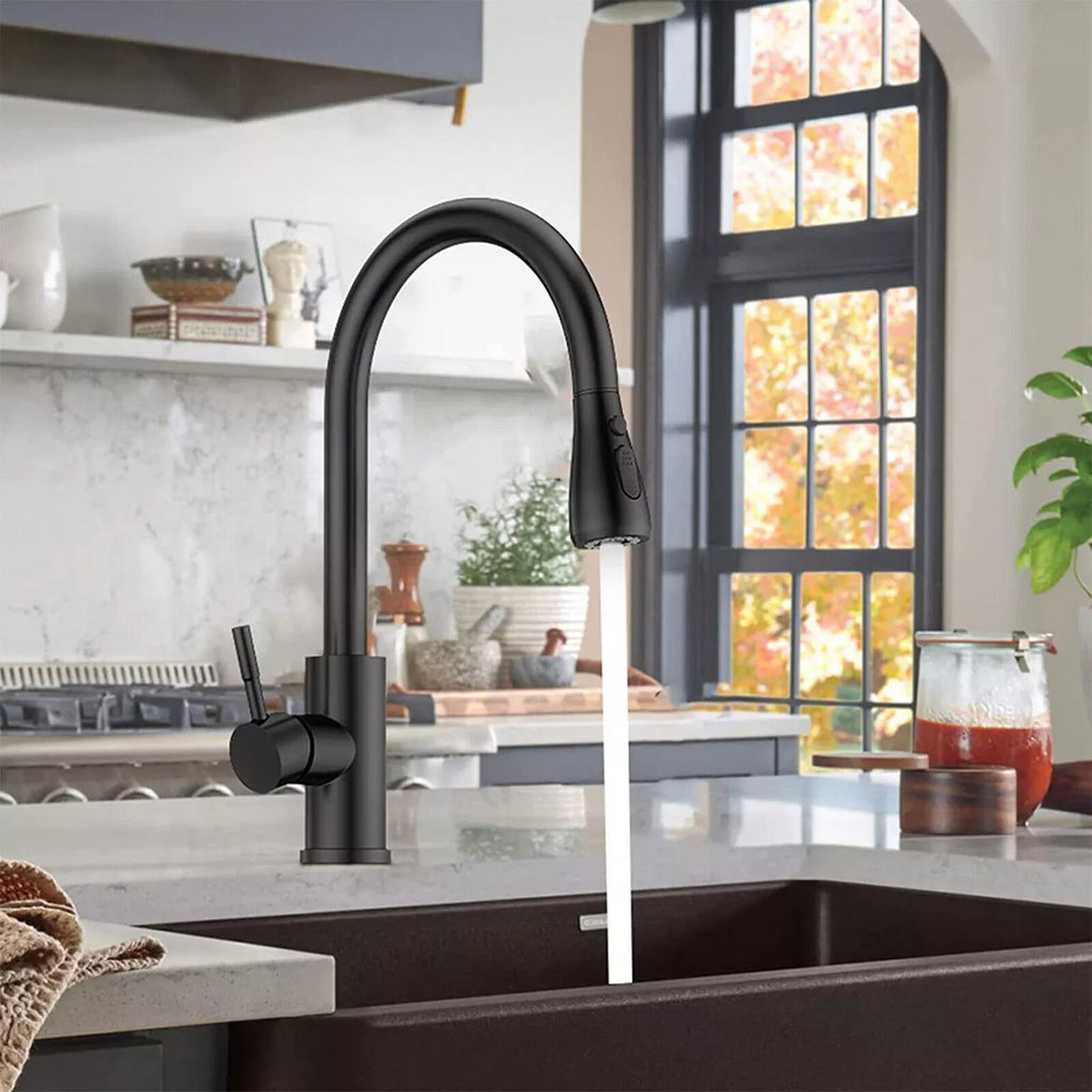 360 Robinets de mélangeur d'évier de cuisine tirer Spout Spray à levier unique moderne Mono Tap
