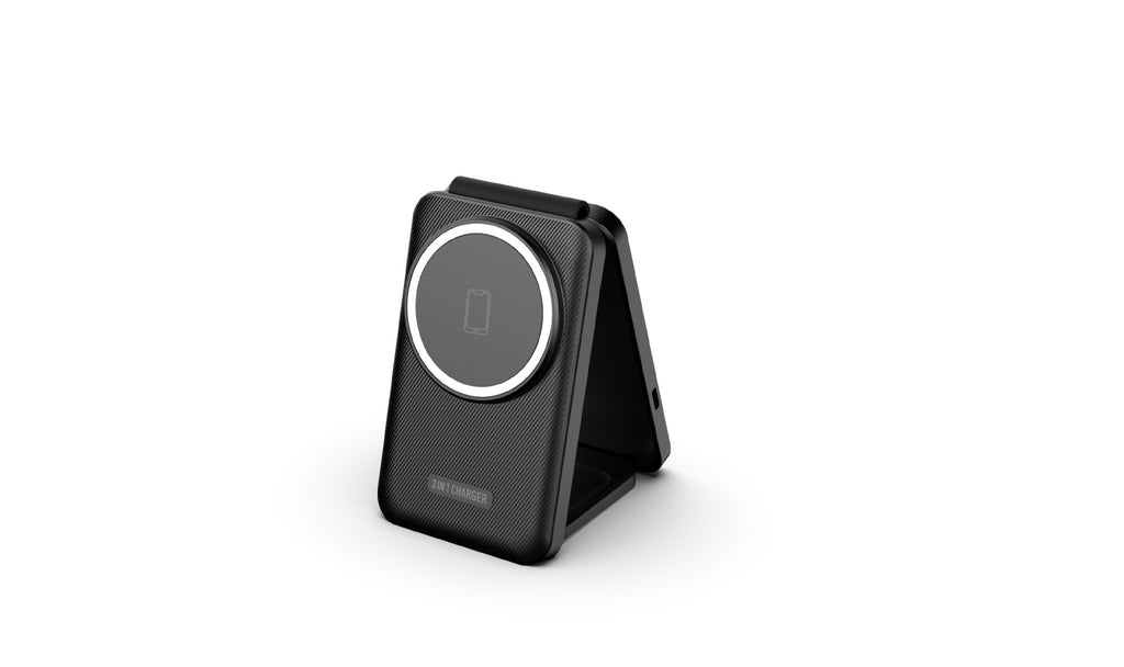 Support de téléphone mobile pliant magnétique Chargeur sans fil trois en un