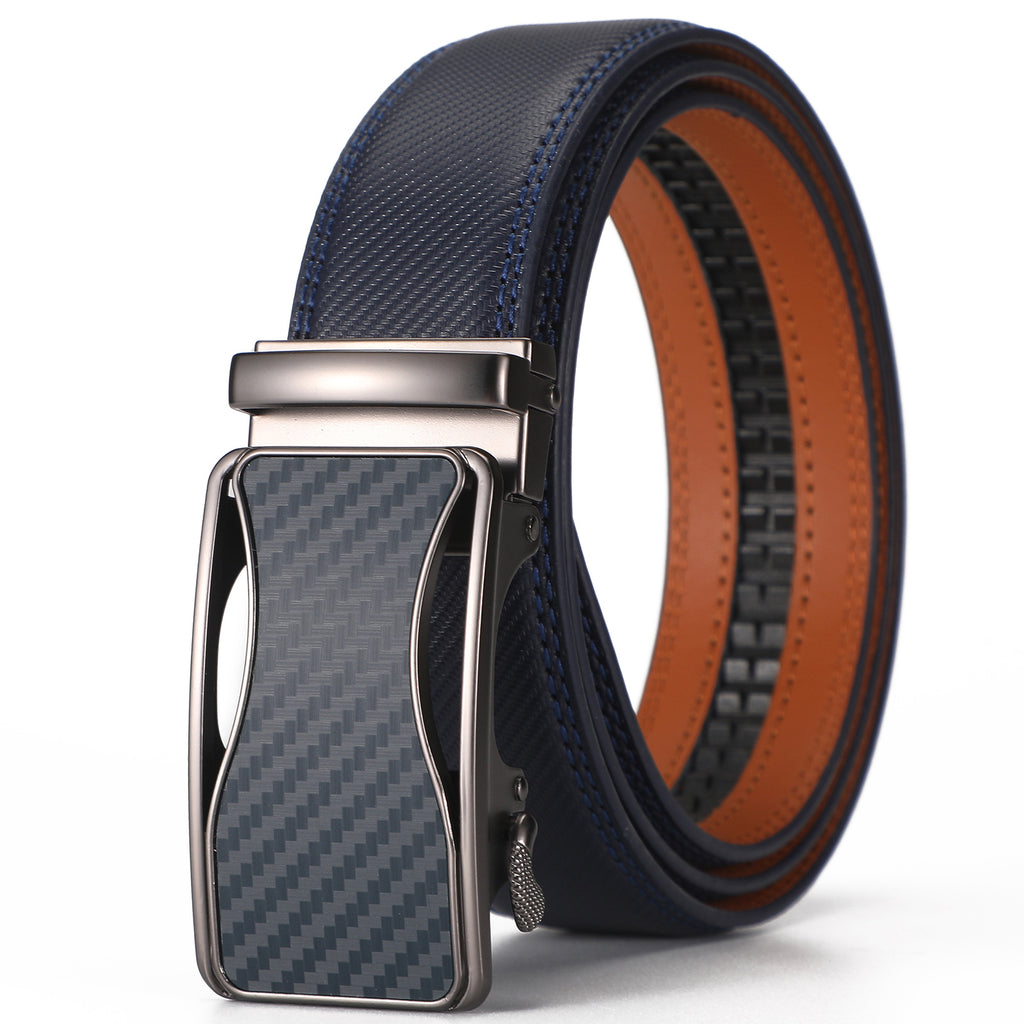 Ceinture en cuir seconde couche pour hommes avec boucle automatique