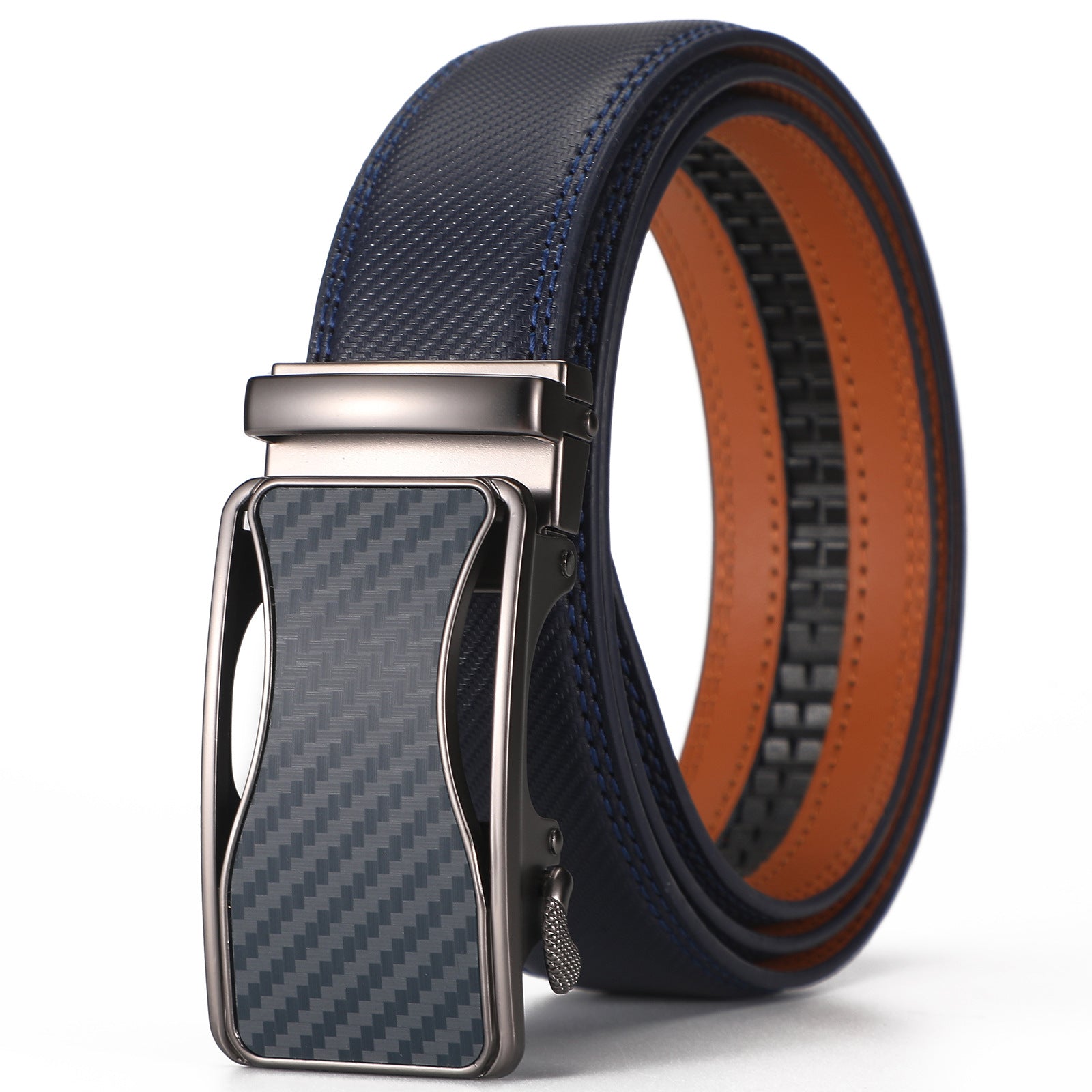 Ceinture en cuir seconde couche pour hommes avec boucle automatique