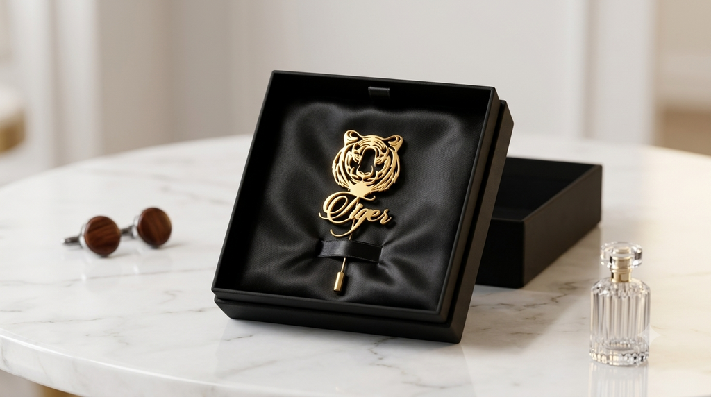 Pinceau personnalisé en argent plaqué or 24K