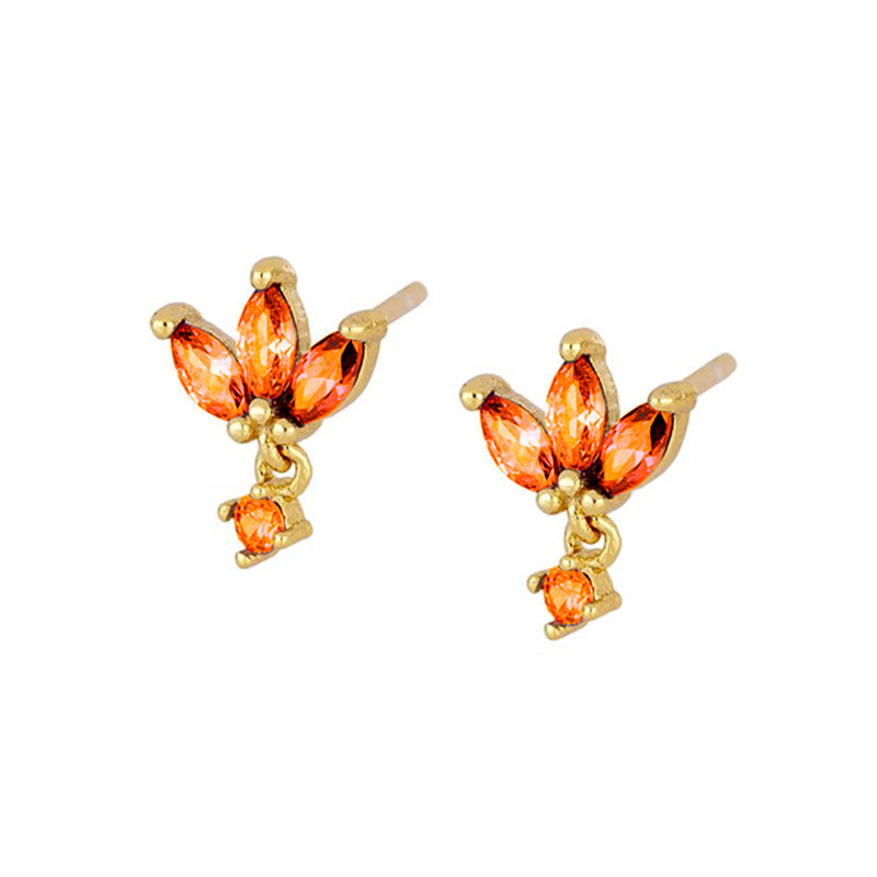 S925 Boucles d'oreilles à aiguille en argent avec conception de papillon de Zircon