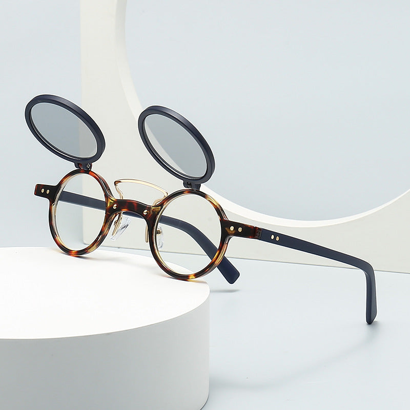 Lunettes de soleil Cadre beige rond