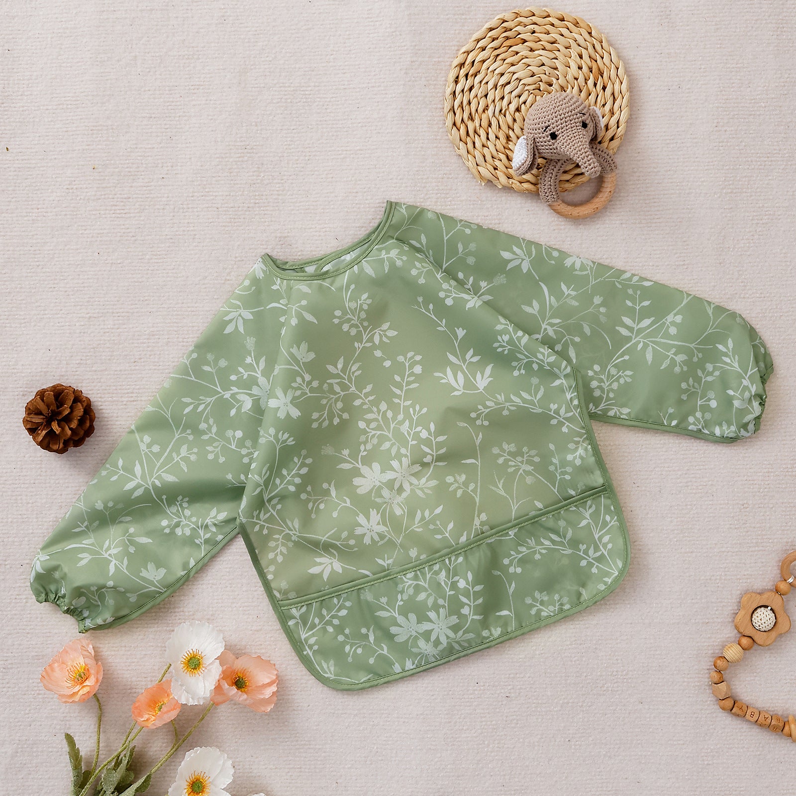 Coverall manches longues Reversible Baby Bib Gown