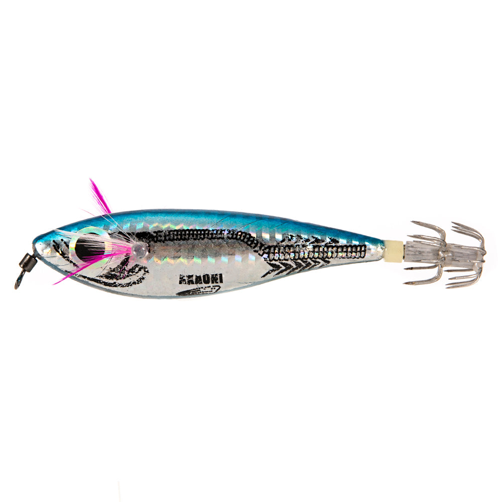 Bleu rond en bois de crevettes Squid Crochet en plastique ABS avec lure de plomb