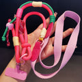 Long Crossbody Color-Block Woven Téléphone Lanyard