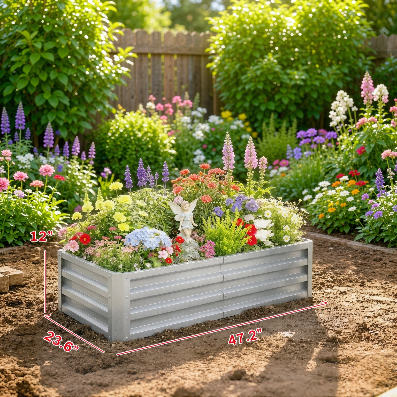 Lit de jardin galvanisé