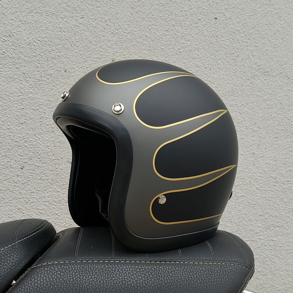 Casque Half Casque Retro Casque de moto FRP