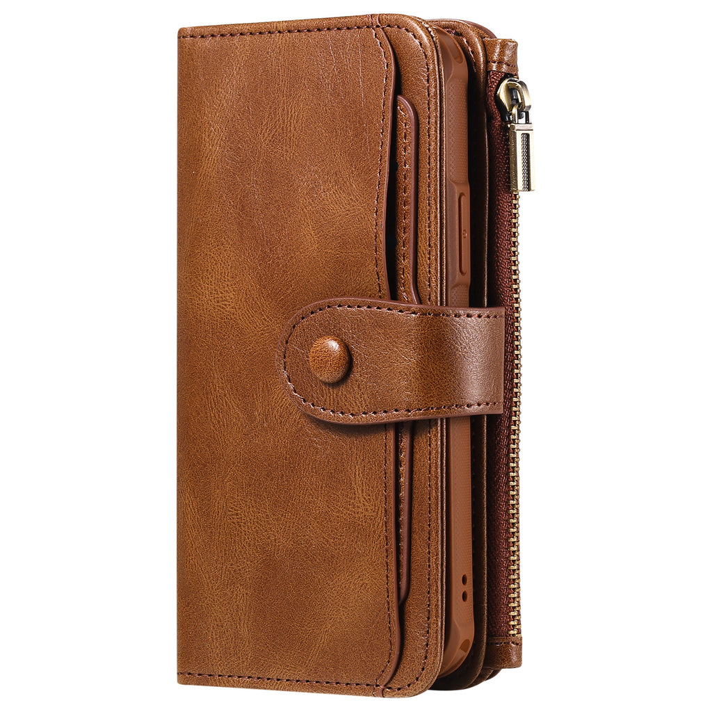 Applicable à 16 Mobile Phone Leather Case Retro Multi-fonction Card Wallet Split magnétique