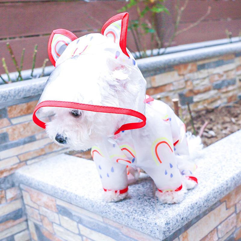 Transparent imperméable Rainbow Dog Raincoat