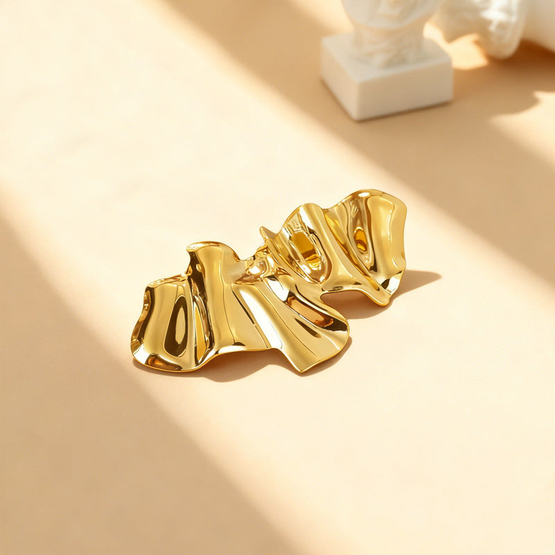 European And American Creative Pleed Light-luxury High-end Glossy Metal Brooch