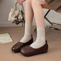 Femmes Vintage Minimalist Crisscross Hand Woven Cross Band Ballet Flats