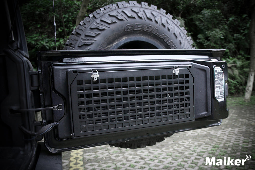 Table de hayon 2 étages arrière Rangement pliable Cargo Rack Bureau de camping extérieur pour 2007- Jeep