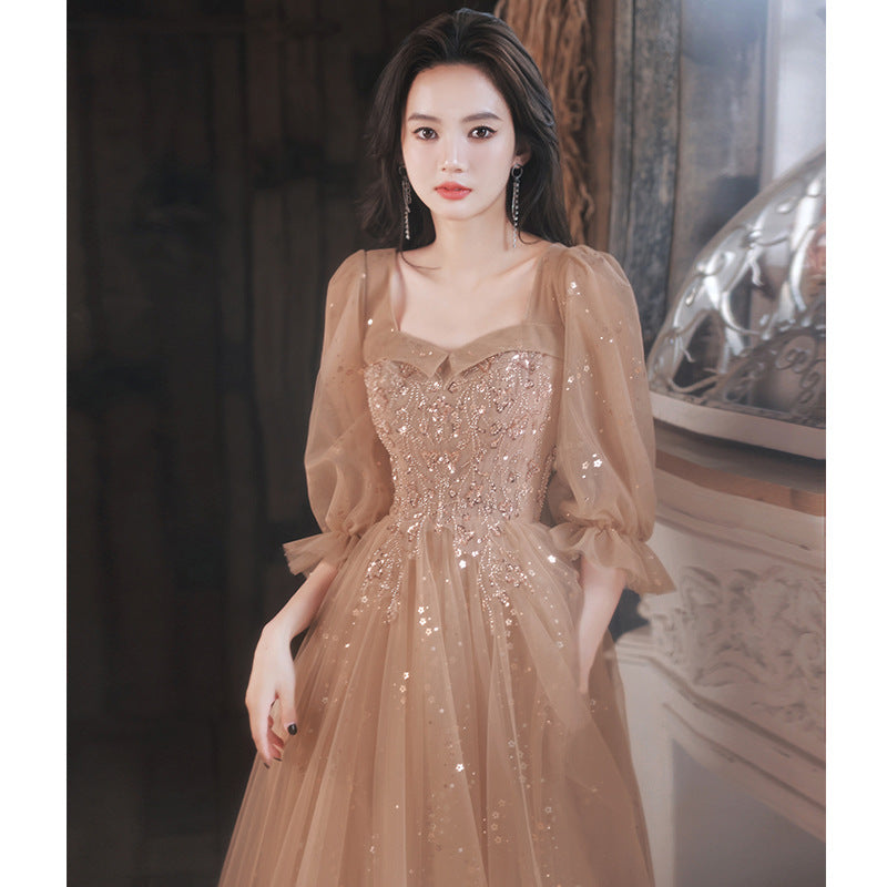 Robe de soirée Banquet d'hôte Maid Of Honor Long Sleeves