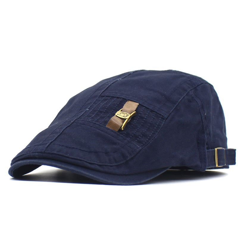 Bracelet en cuir Jeans Button Hommes et femmes Retro Peaked Cap