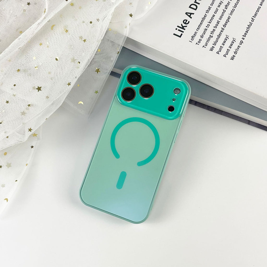 Cas de téléphone magnétique à grande fenêtre givrée