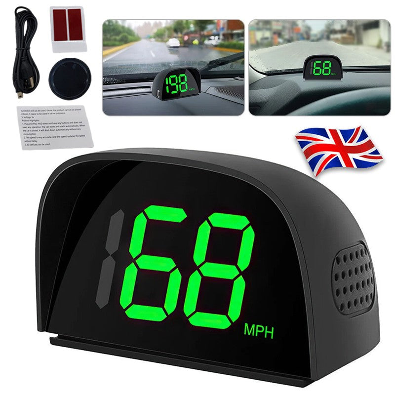 Speedomètre de voiture Vitesse GPS numérique O Vitesse MPH HUD Affichage tête vers le haut