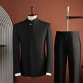 Hommes Collier noir Mandarin costume à deux pièces