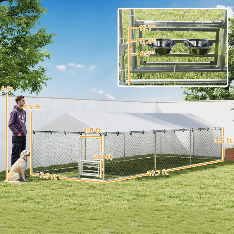 PawHut Dog Kennel Outdoor Dog Run Waterproof UV-Resist Cover Lockable Door Ajustable Bol