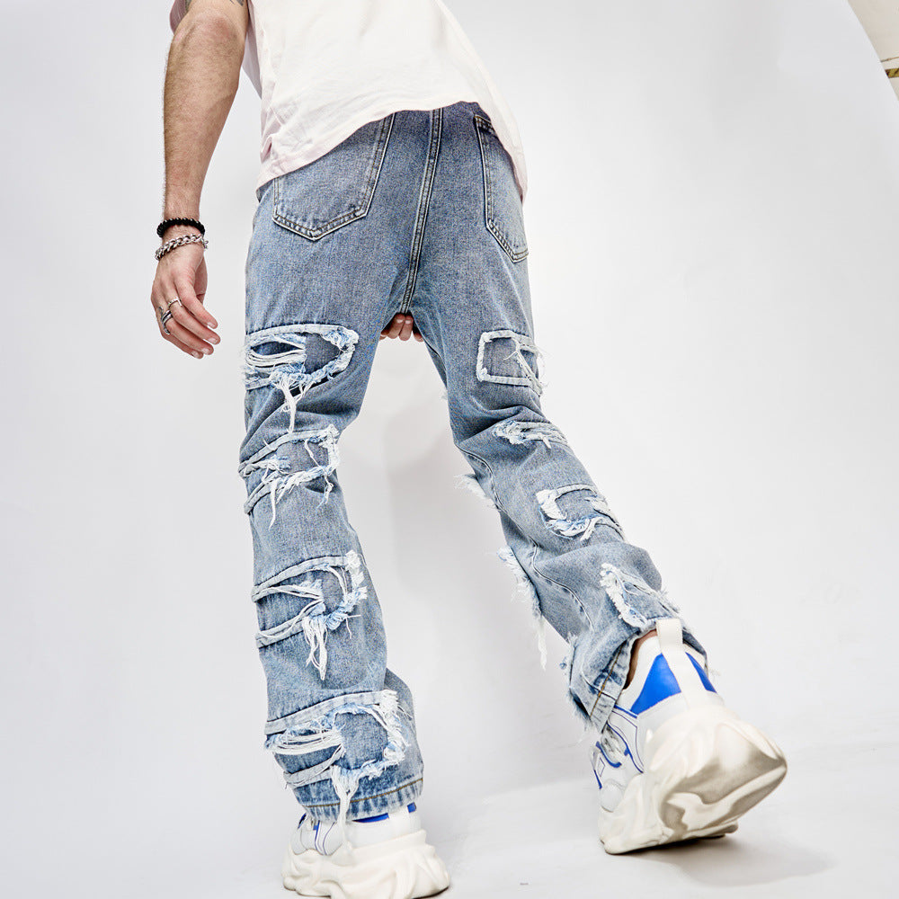 Commerce extérieur Rétro Casual Bionic Denim Homme Mode américaine Loose Pantalons High Street